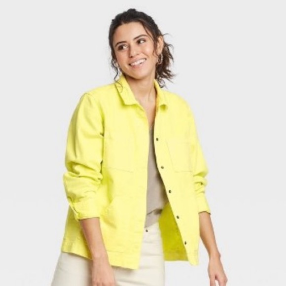 Universal Thread Summer Yellow Denim Chore Jacket NWT M - Picture 1 of 6